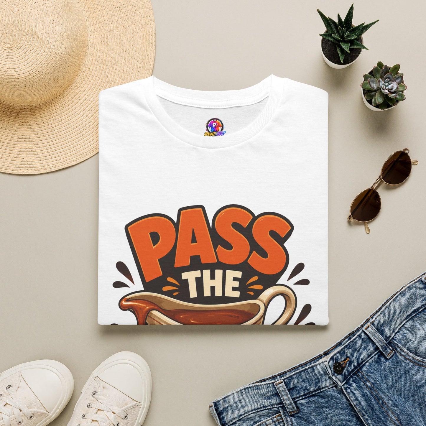 Pass the Gravy T-Shirt — Funny Thanksgiving Turkey Dinner Tee
