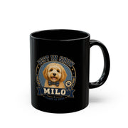 Milo Bailey Dog Dad Mom Best in Show Milo Black Coffee Mug – Personalized Dog Portrait