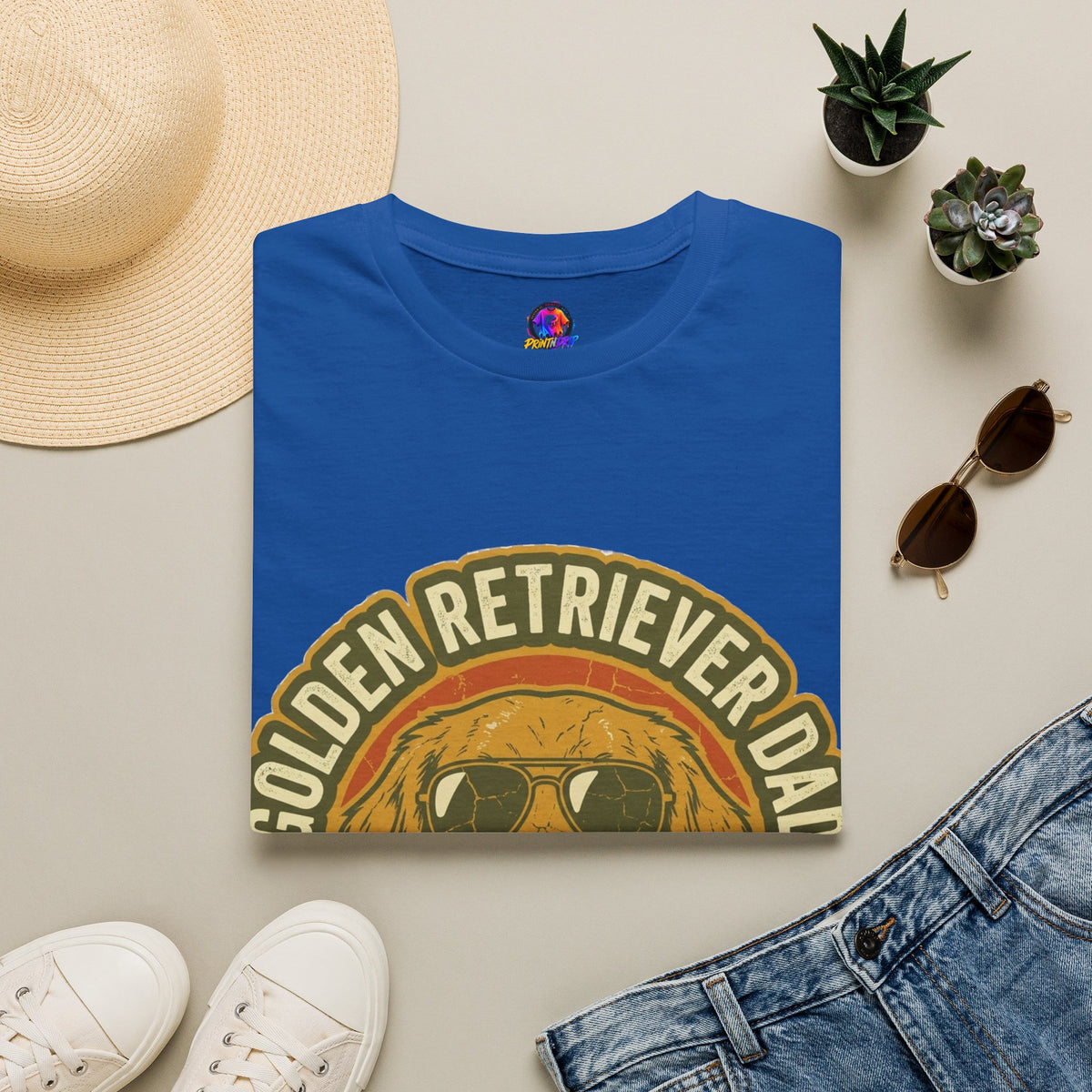Golden Retriever Dad T-Shirt — Certified Retro Dog Dad Tee