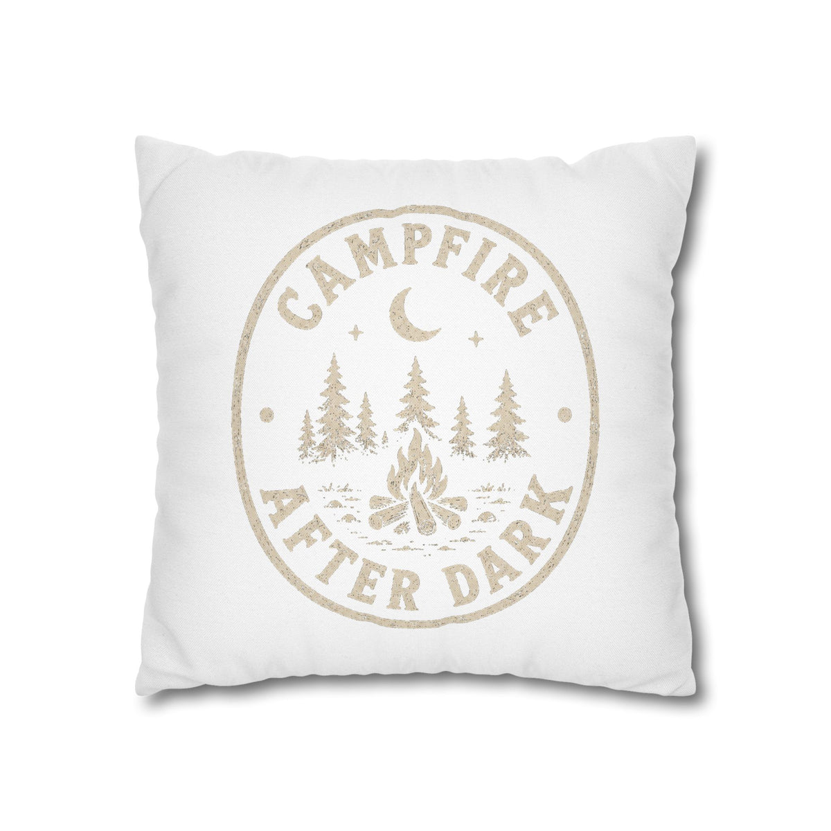 Square Pillowcase Milo Bailey Dog Dad Mom - "Campfire After Dark" Rustic Outdoor Accent Pillowcase