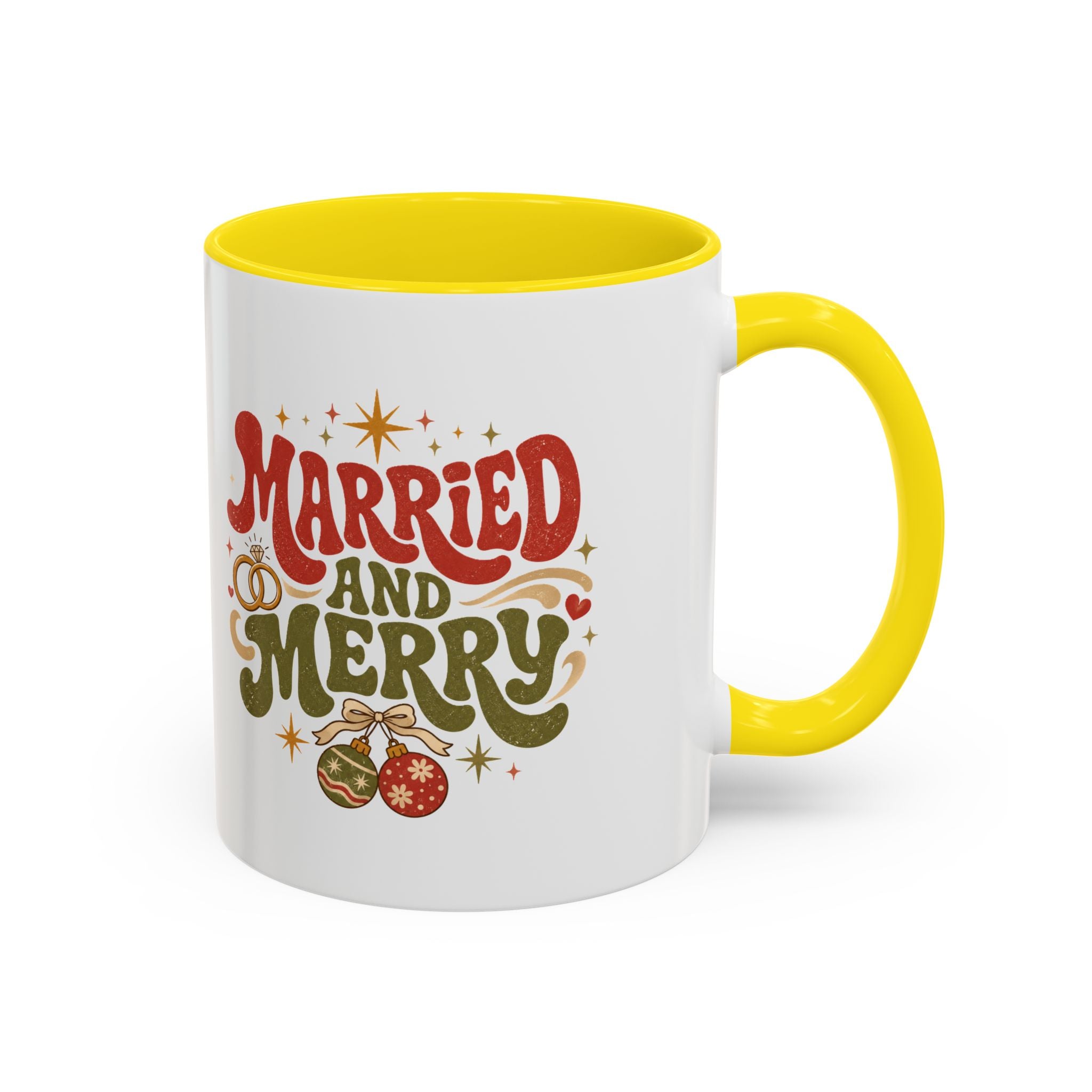 Christmas Married and Merry Christmas Coffee Mug — Holiday Accent Mug