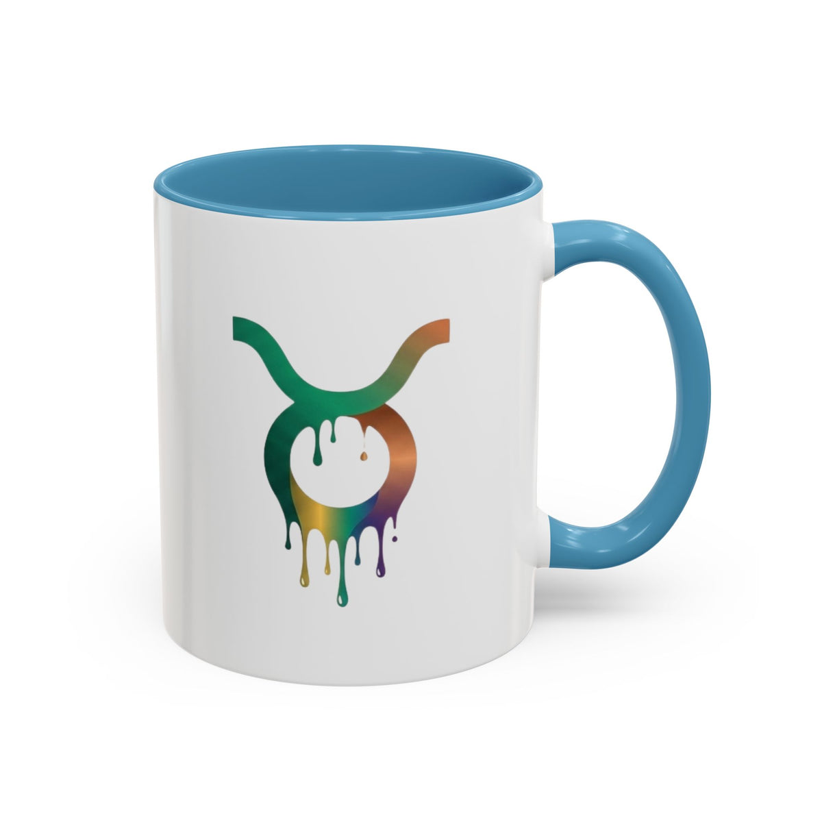 Taurus Drip Zodiac Coffee Mug — Colorful Taurus Symbol Accent Mug