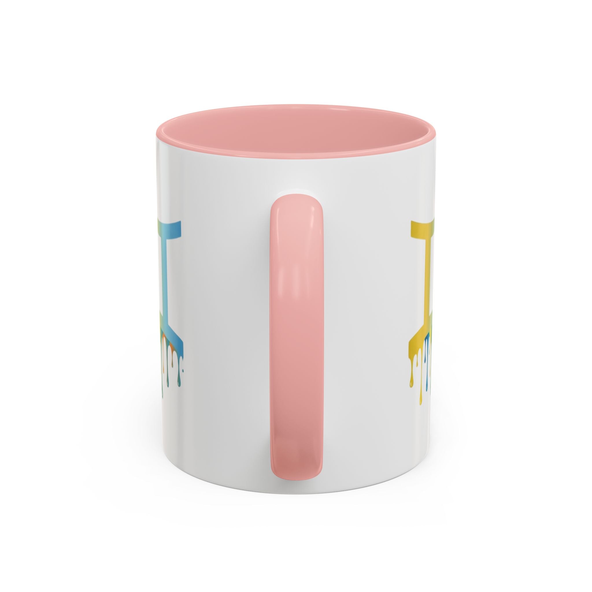 Gemini Zodiac Coffee Mug - Dripping Rainbow Gemini Symbol Accent Mug