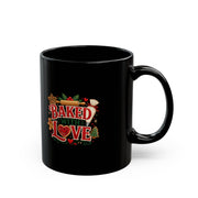 Baked With Love Mug — Black Ceramic Coffee Cup