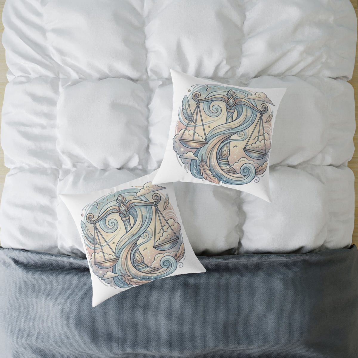 Libra Balance Zodiac Square Poly Canvas Pillow
