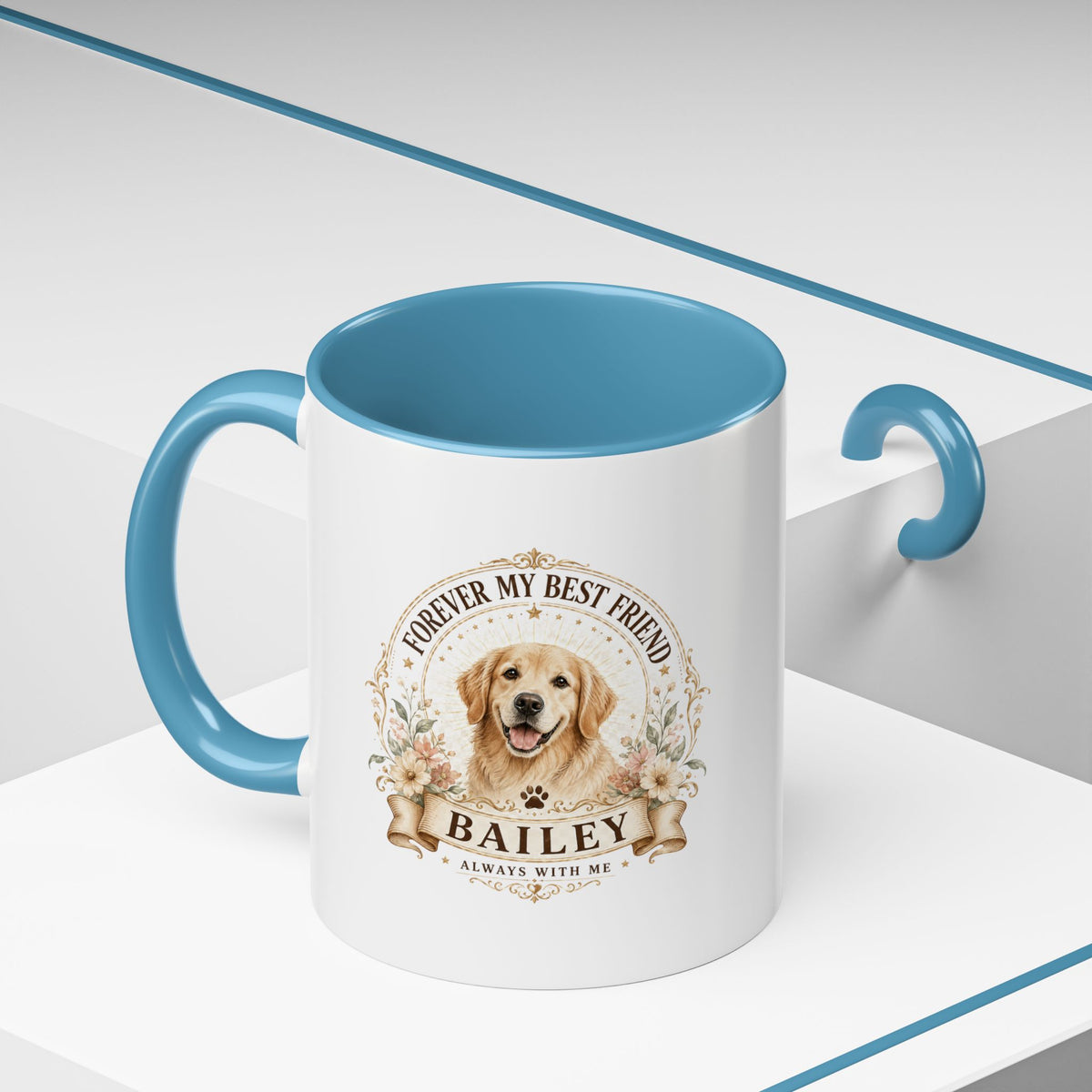 Milo Bailey Dog Dad Mom Golden Retriever Coffee Mug — “Forever My Best Friend” Personalized Dog Mug (Bailey)