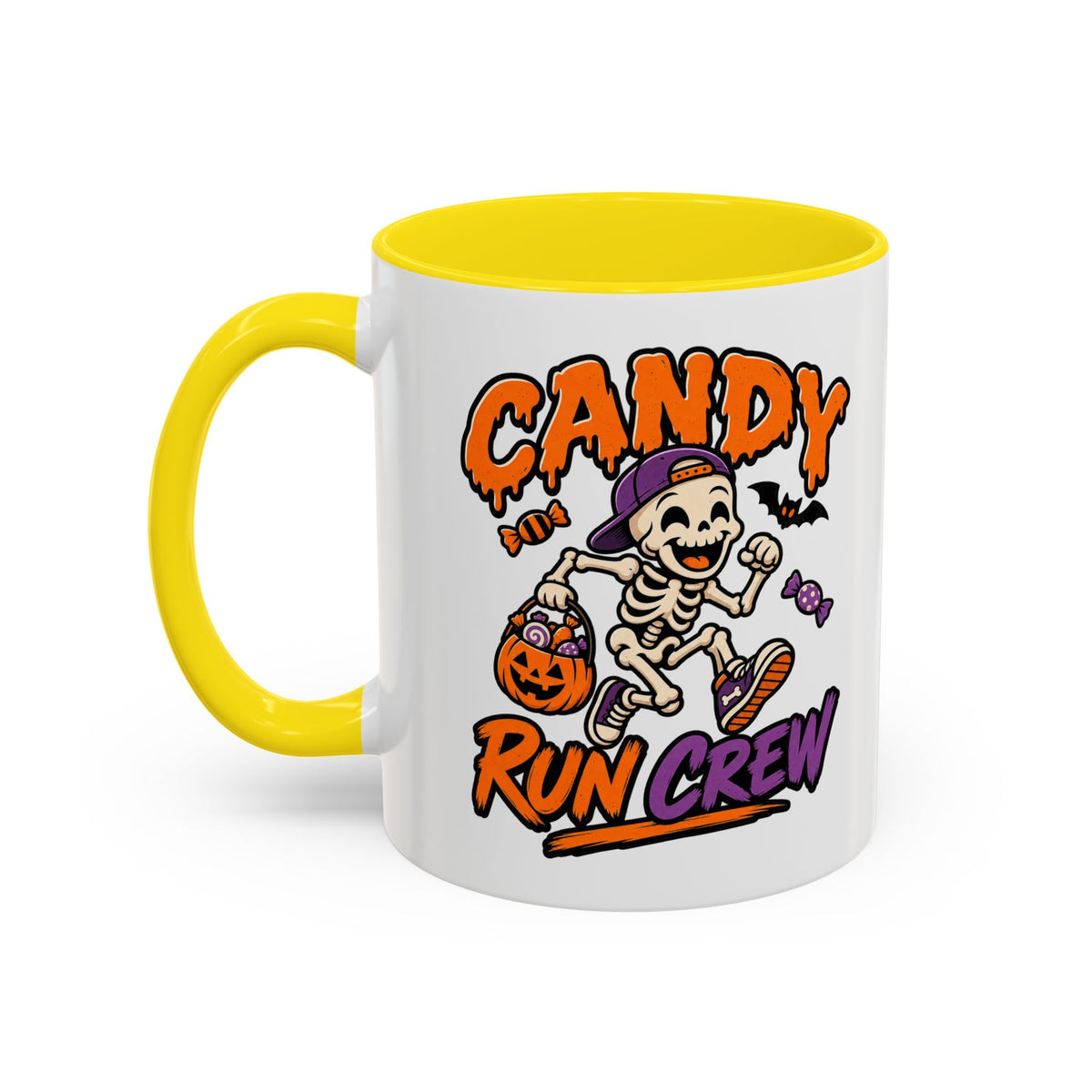 Candy Run Crew Coffee Mug — Halloween Skeleton Trick-or-Treat Accent Mug (11/15oz)