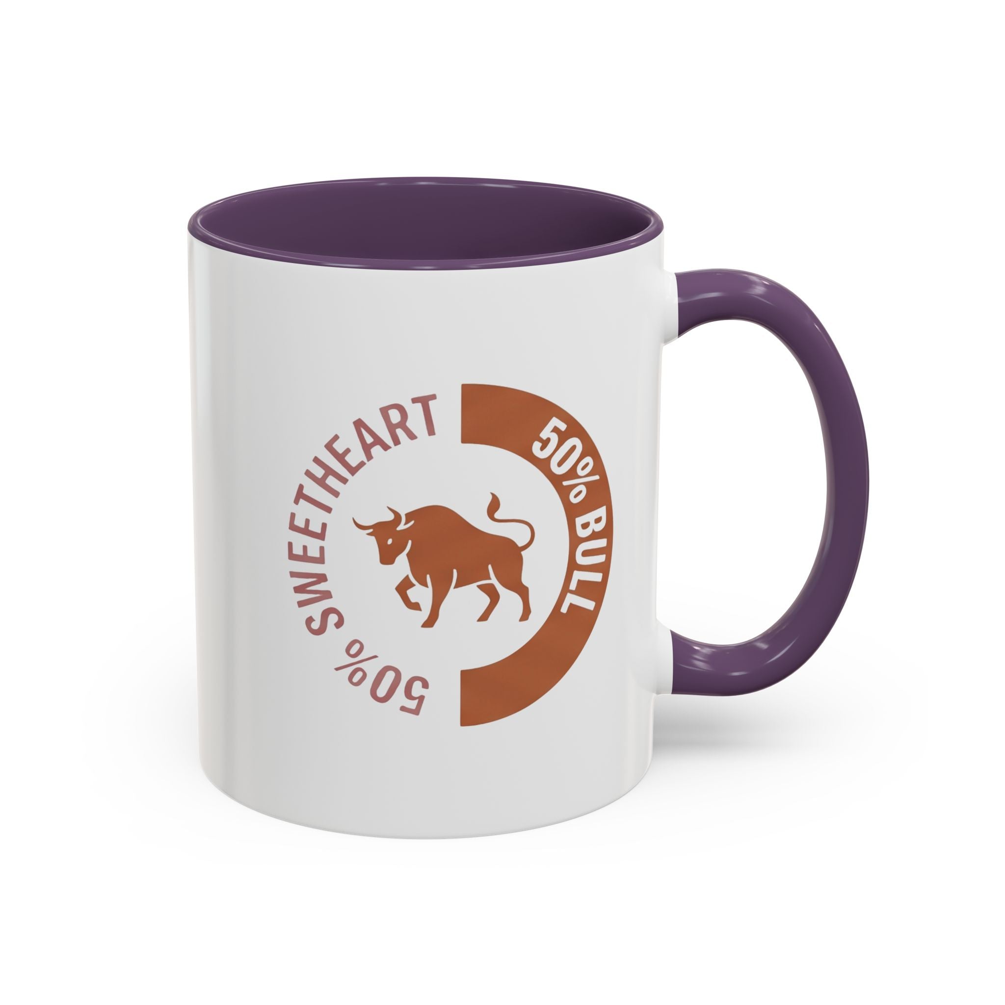 Coffee Mug – "50% Sweetheart 50% Bull" Accent Ceramic Mug