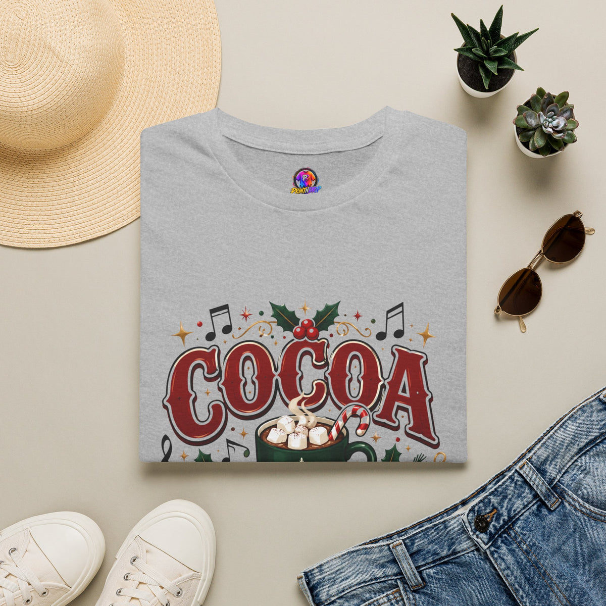 Cocoa and Carols T-Shirt — Cozy Holiday Cocoa Graphic Tee