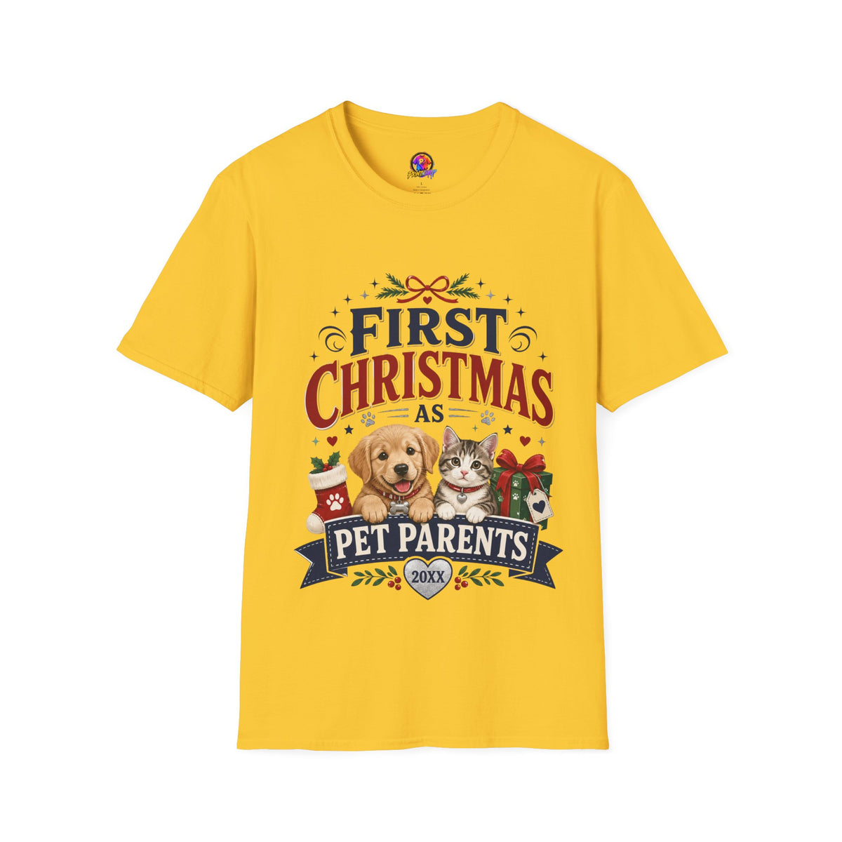 T-Shirt — "First Christmas as Pet Parents" Holiday Tee