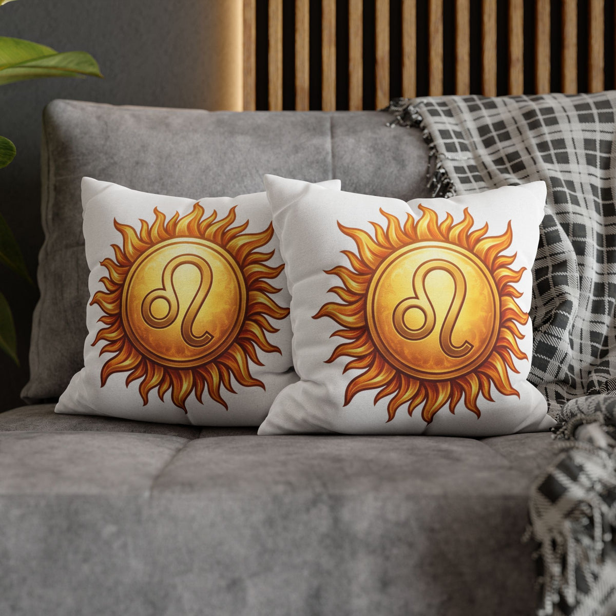 Leo Sun Zodiac Decorative Pillow Spun Square Pillowcase
