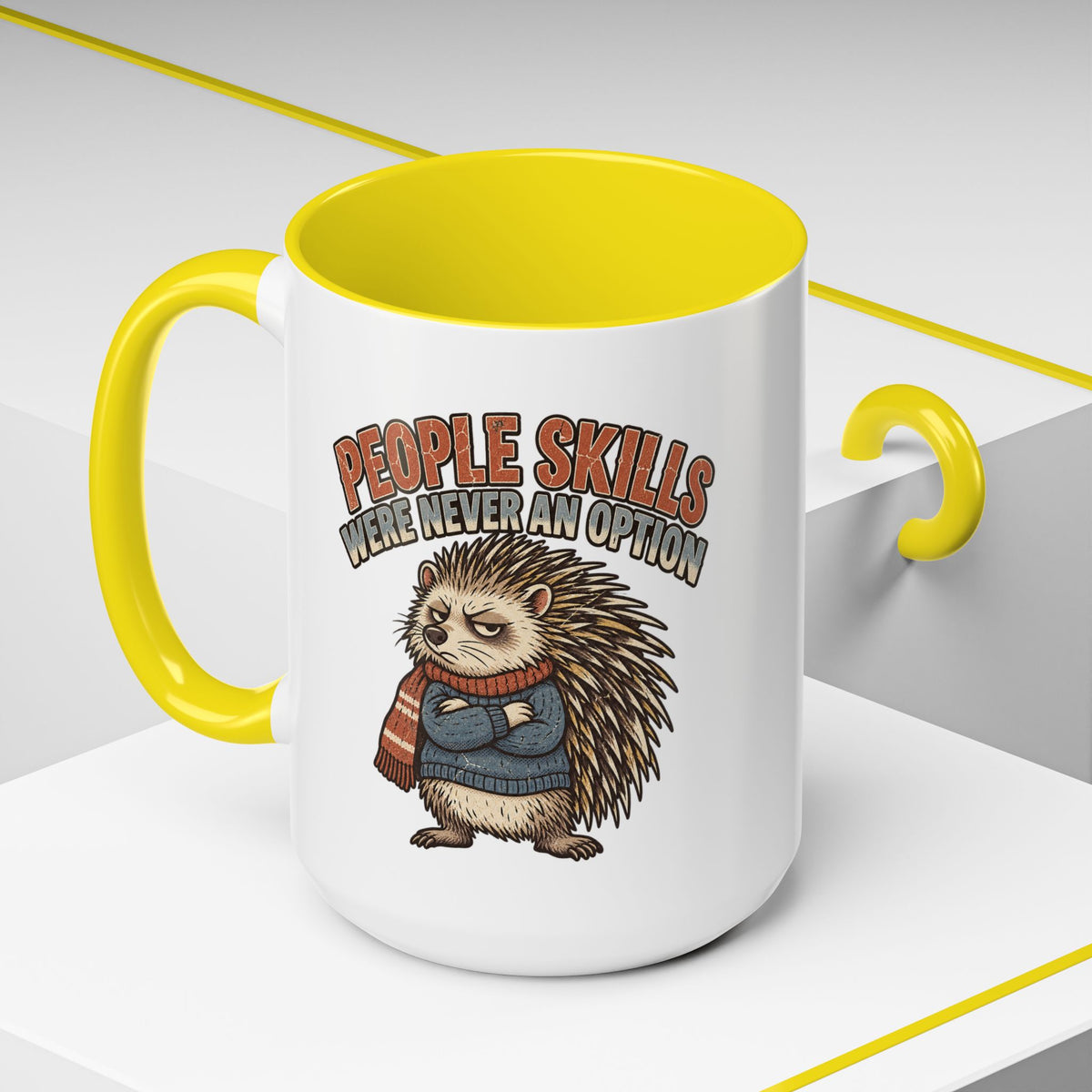 Funny And Witty "People Skills Were Never An Option" Accent Coffee Mug (11, 15oz)