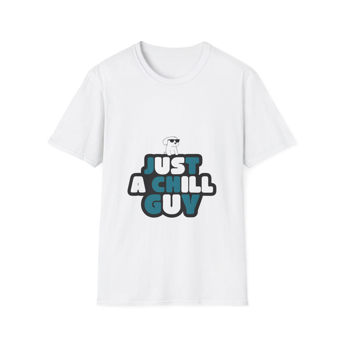 Just A Chill Guy Blue Bubble Font T-Shirt - Viral Meme Aesthetic Graphic Tee - Trending Now - September 2026