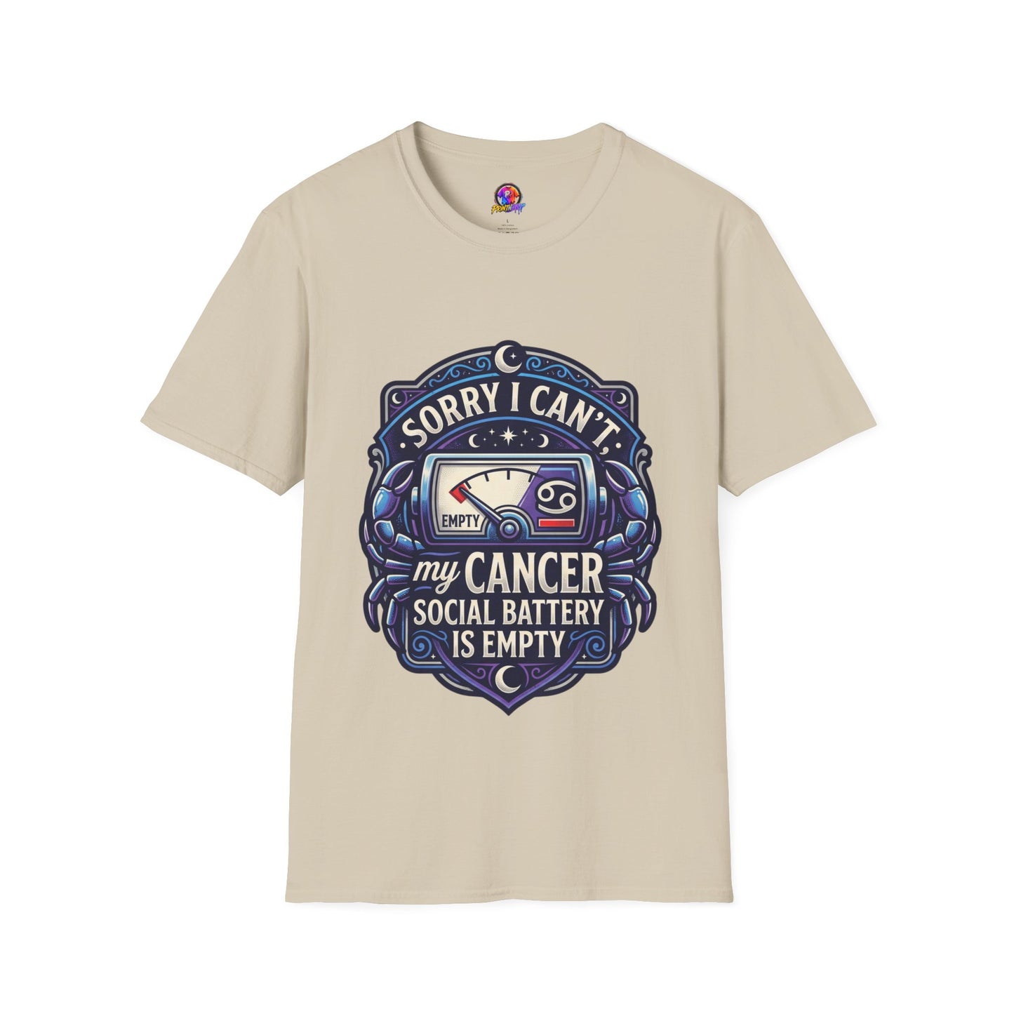 Cancer Support T-Shirt — "Sorry I Can't, My Cancer Social Battery Is Empty"