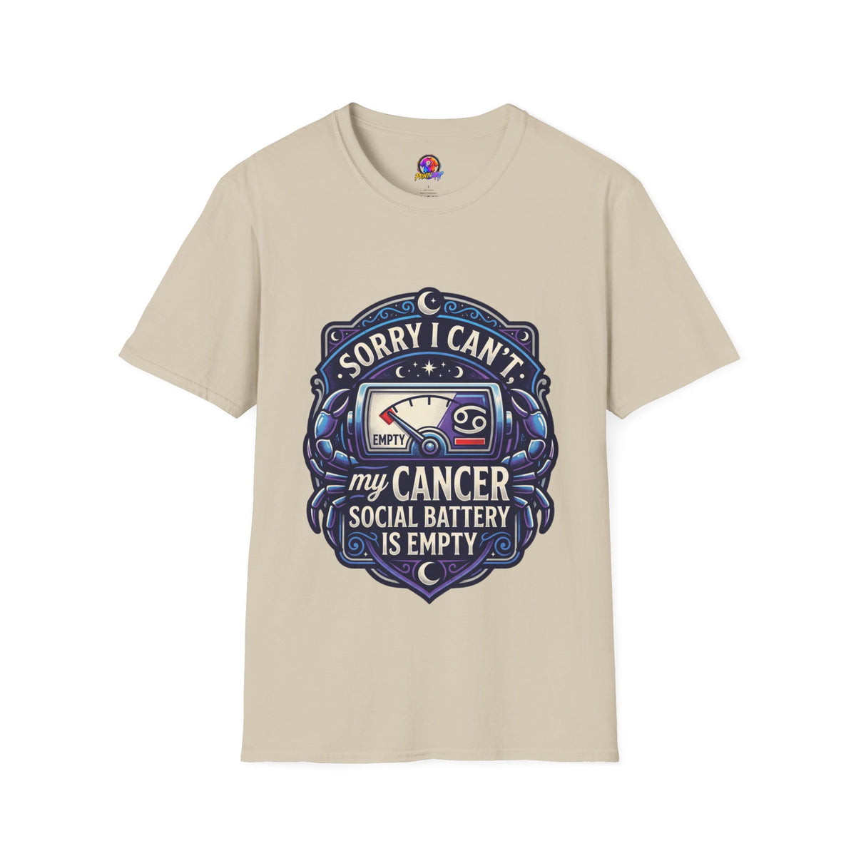 Cancer Support T-Shirt — "Sorry I Can't, My Cancer Social Battery Is Empty"
