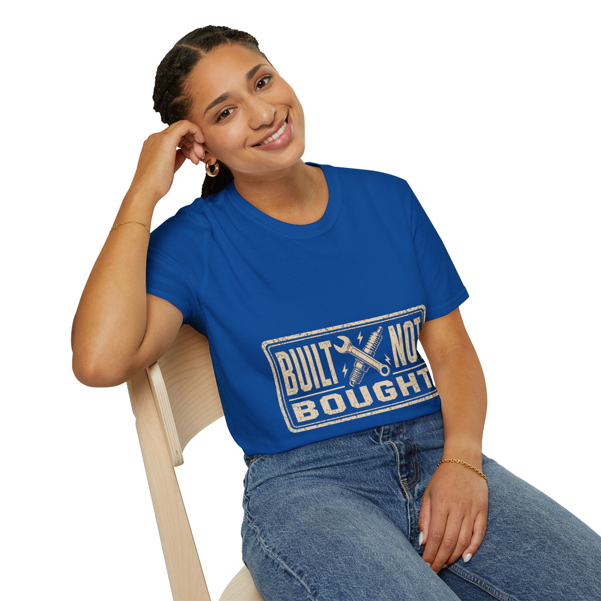 Built Not Bought T-Shirt — Vintage Mechanic Workwear Tee