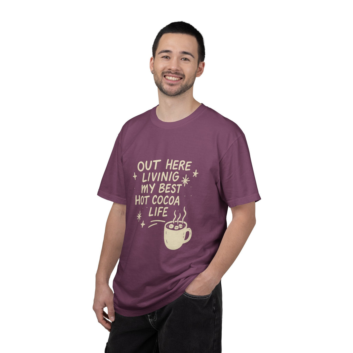 Hot Cocoa Life T-Shirt — "Out Here Living My Best Hot Cocoa Life" Graphic Tee - Trending Now - October 2026