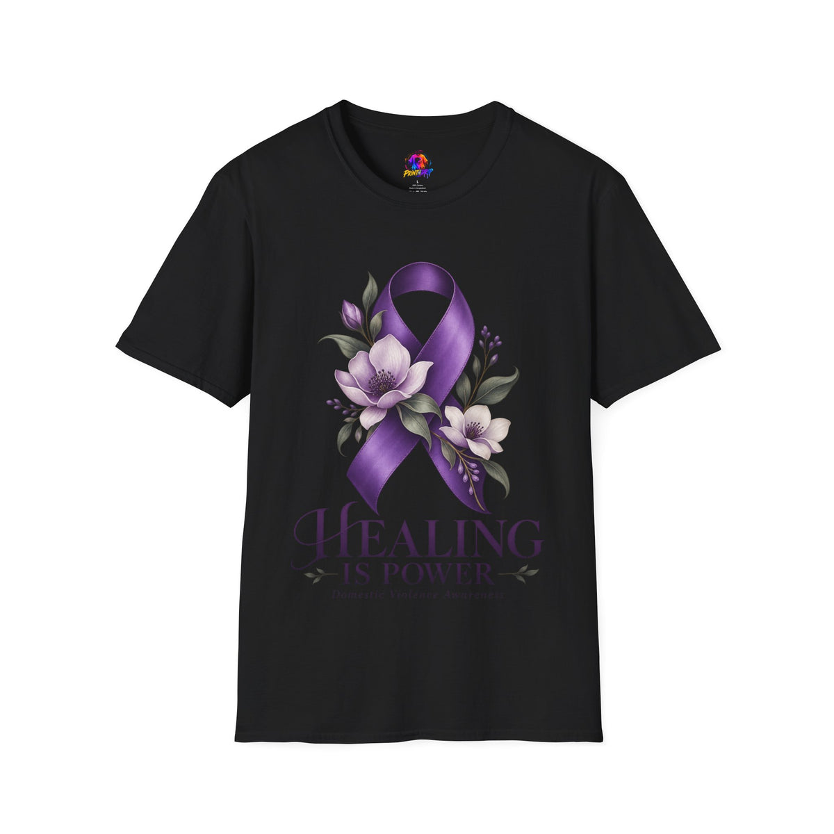 Healing Is Power Purple Ribbon Awareness Domestic Violence  T-Shirt