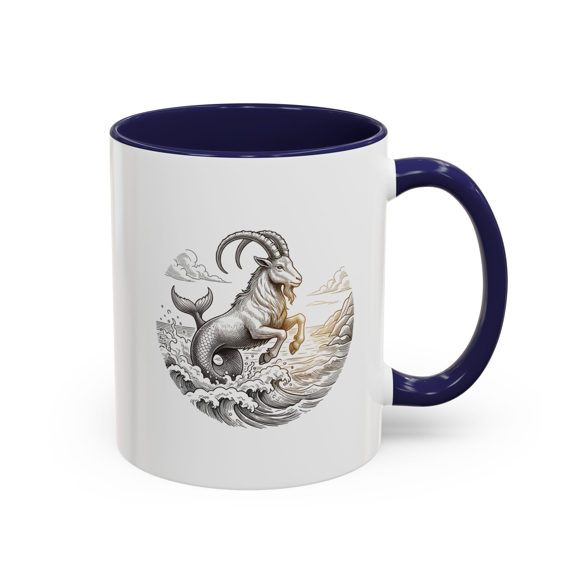 Capricorn Goat Mermaid Coffee Mug — Zodiac Capricorn Accent Mug