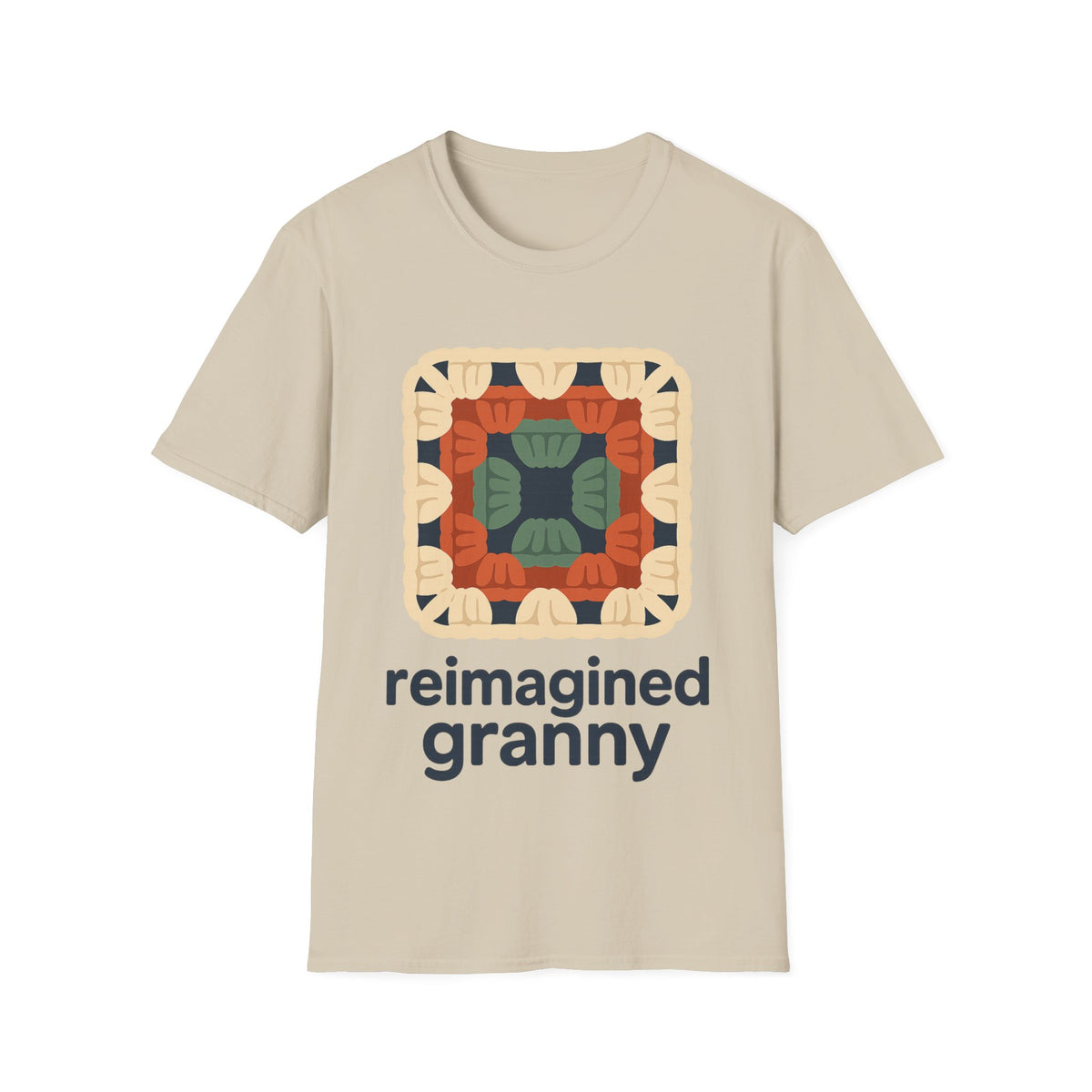 "Reimagined Granny" Retro Crochet Tee | Colorful Granny Square T-Shirt - Trending Now - September 2026