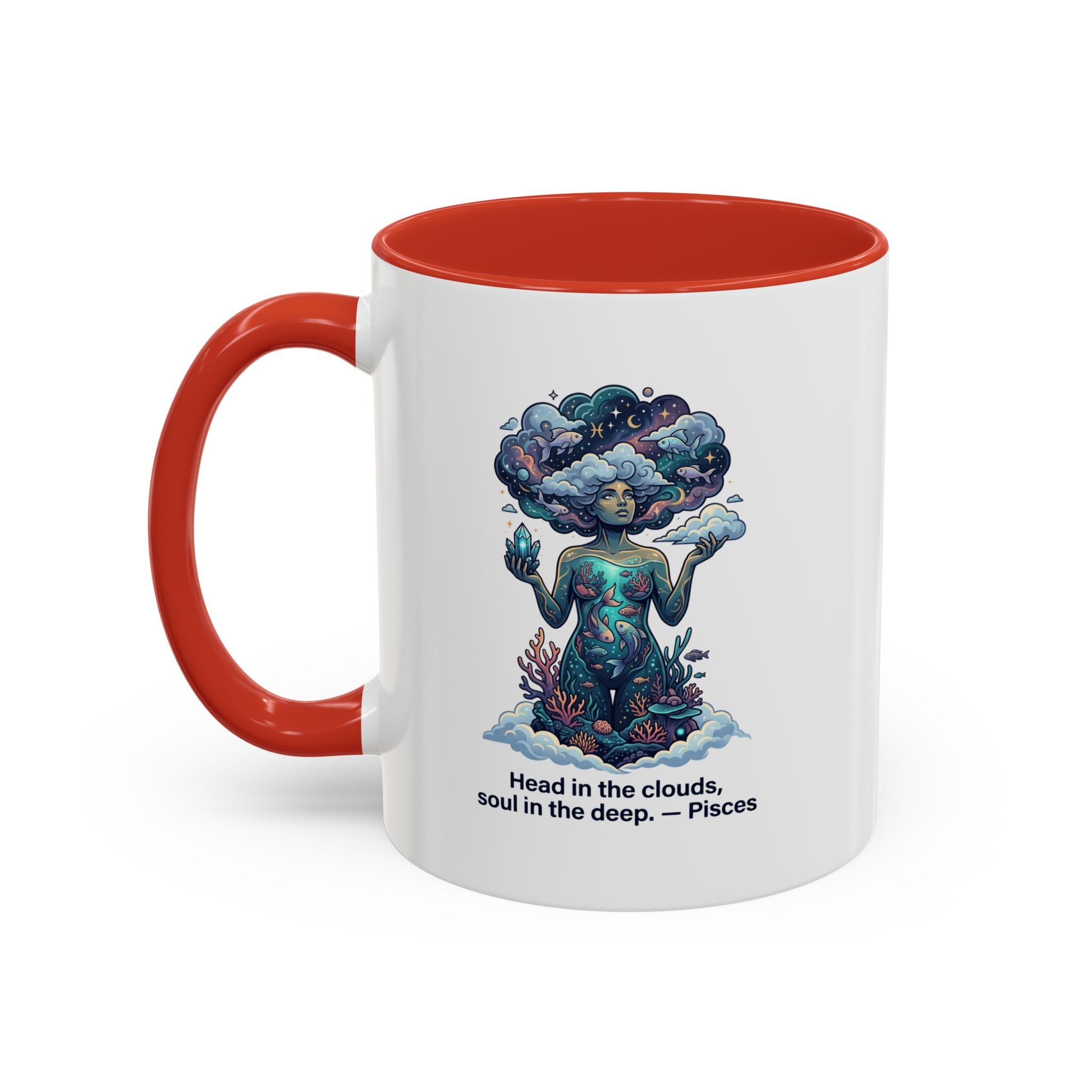 Pisces Coffee Mug — "Head in the clouds, soul in the deep" Accent Mug