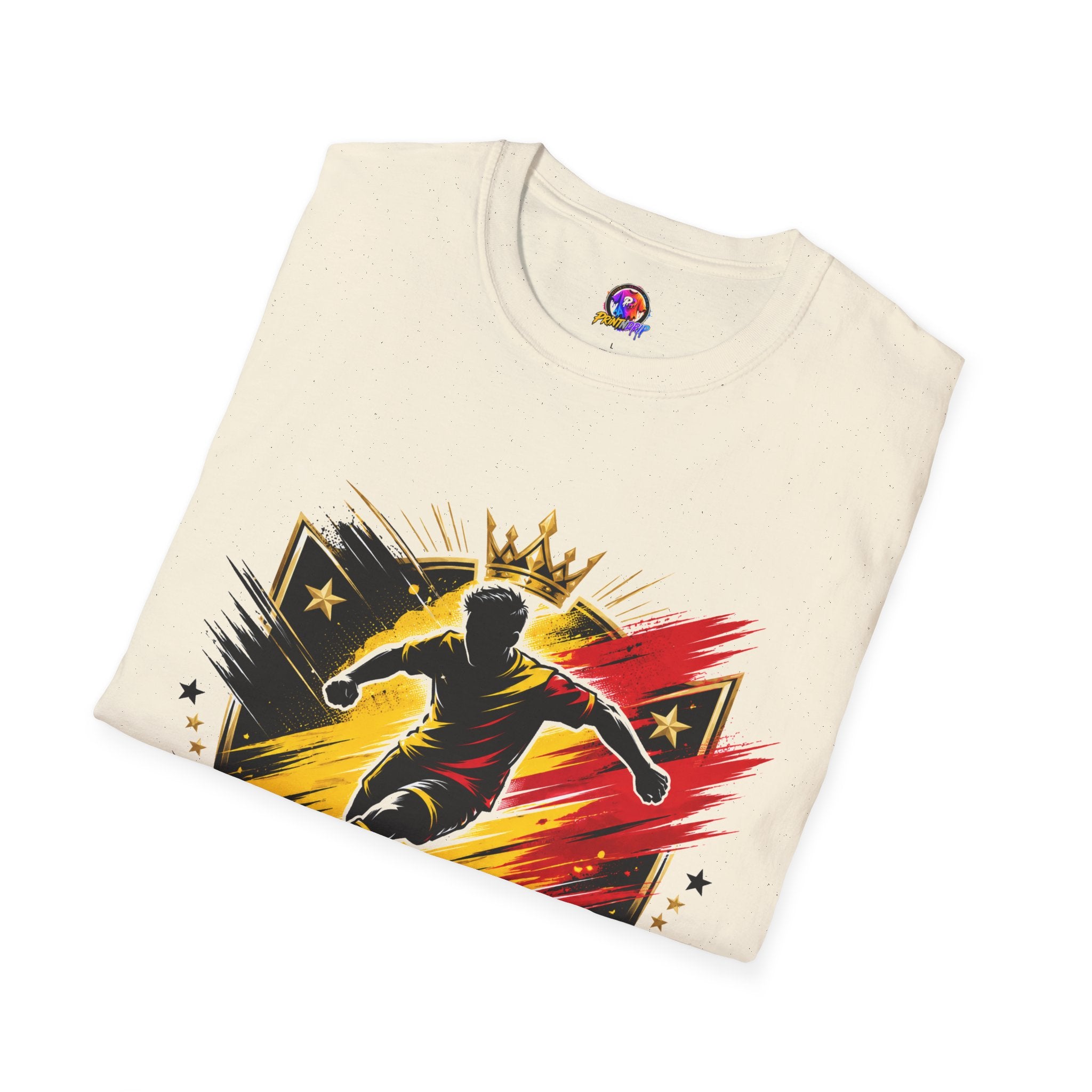 Belgium Soccer T-Shirt — 'Tricolor Strike' Graphic Jersey Tee