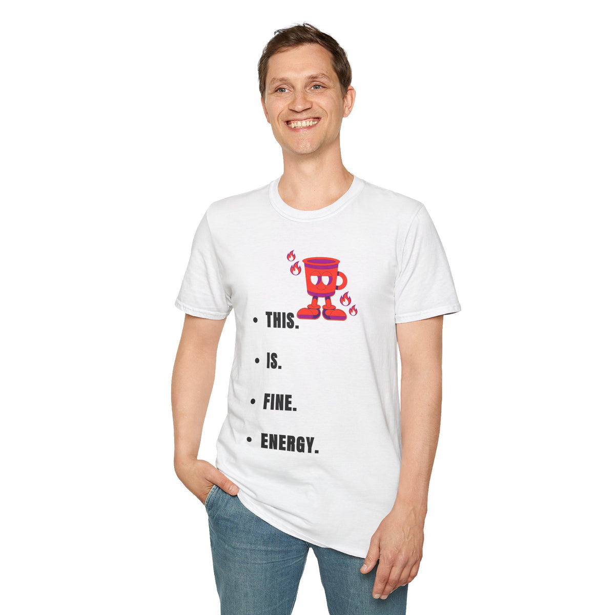 This Is Fine Coffee Mug T-Shirt — Cute Cartoon Coffee Tee - Trending Now - September 2026