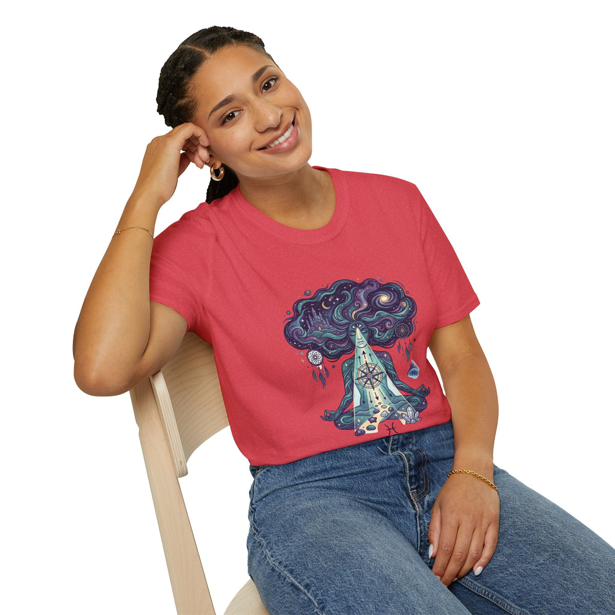 Dreamy Meditation T-Shirt — 'Guided by dreams, ruled by intuition' Spiritual Art Tee