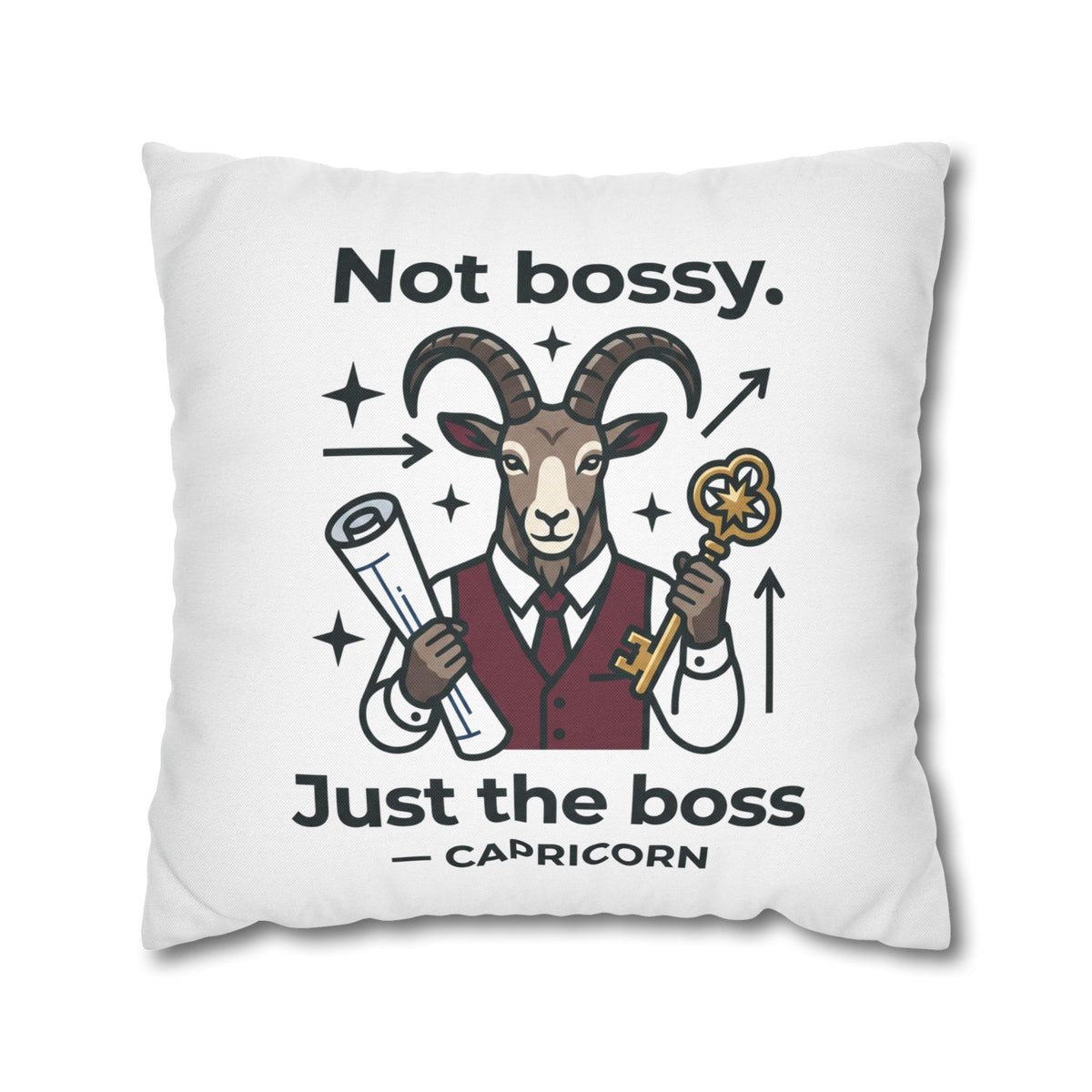 Capricorn Pillowcase — “Not Bossy, Just the Boss” Zodiac Gift