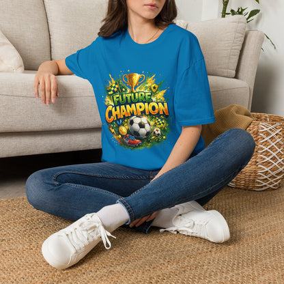 Kids Future Champion Soccer T-Shirt — Kids’ Sports Trophy Graphic Tee