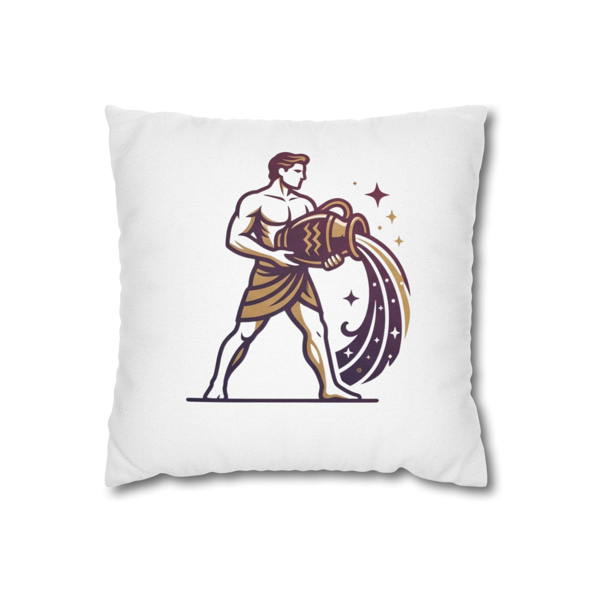Zodiac Aquarius Pillowcase – Astrological Water-Bearer Decorative Throw Pillow