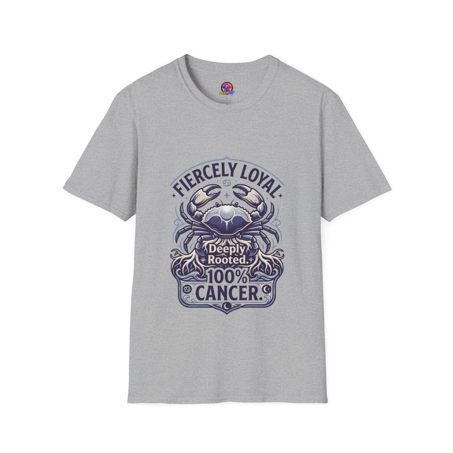 Cancer Zodiac T-Shirt — Fiercely Loyal Crab Design (100% Cancer, Deeply Rooted)