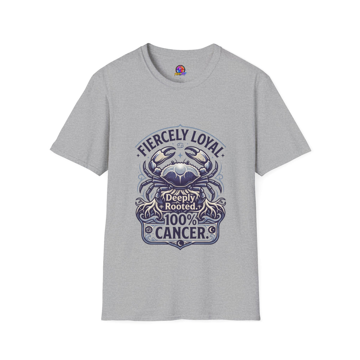 Cancer Zodiac T-Shirt — Fiercely Loyal Crab Design (100% Cancer, Deeply Rooted)