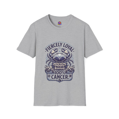 Cancer Zodiac T-Shirt — Fiercely Loyal Crab Design (100% Cancer, Deeply Rooted)