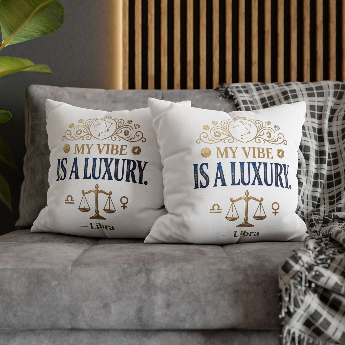 Libra Zodiac My Vibe Is A Luxury Spun Polyester Square Pillowcase