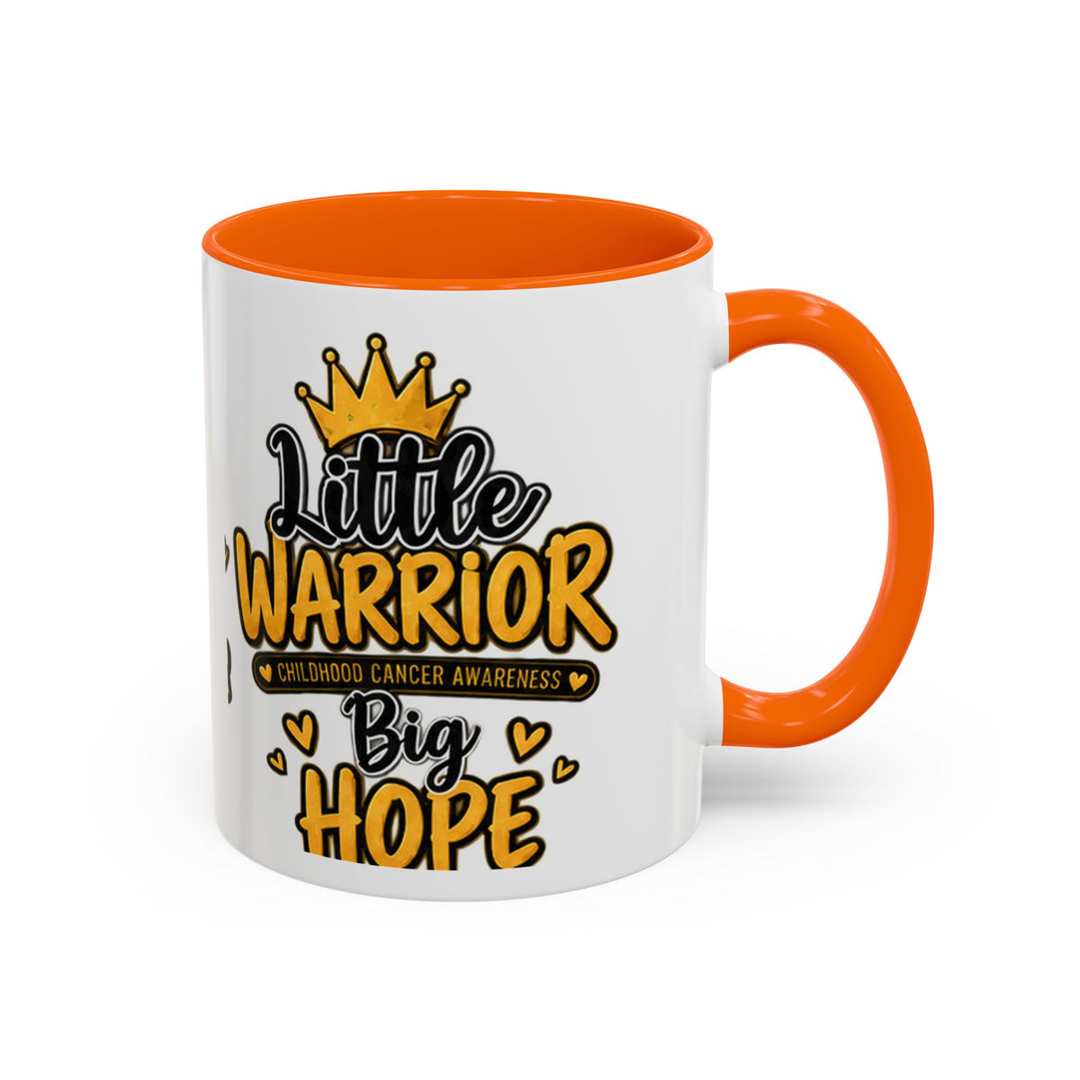 Little Warrior Childhood Cancer Awareness Coffee Mug – "Big Hope" Accent Mug