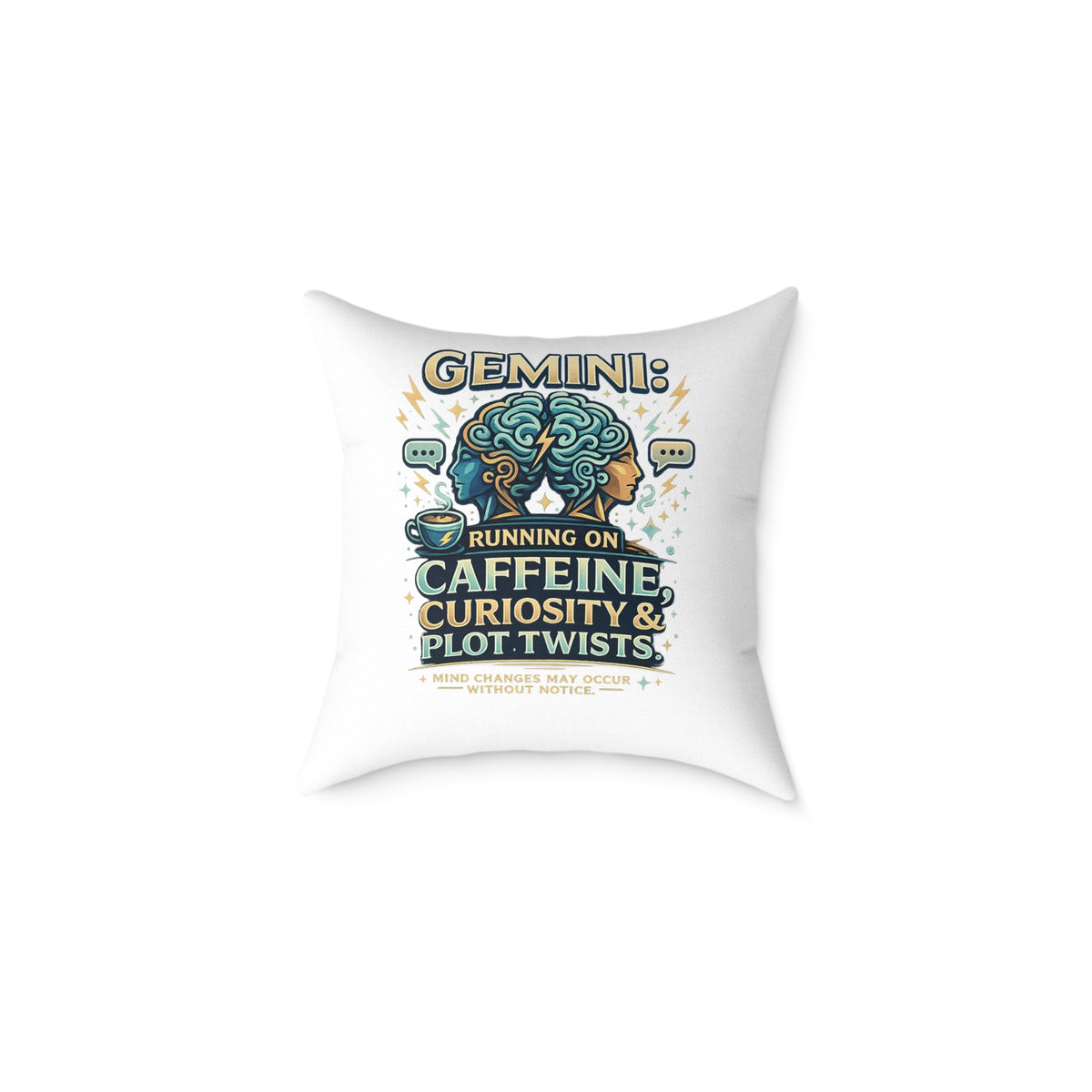 Gemini Zodiac Running On Caffeine Square Poly Canvas Pillow