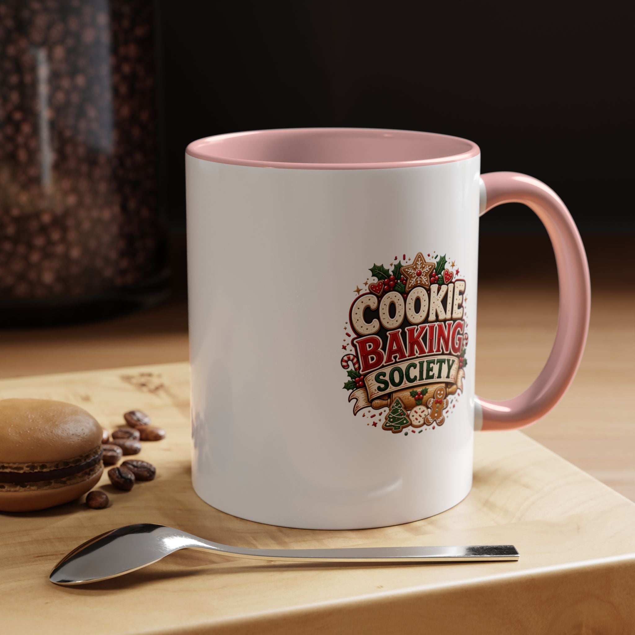 Cookie Baking Society Accent Coffee Mug — Holiday Baking Ceramic Mug