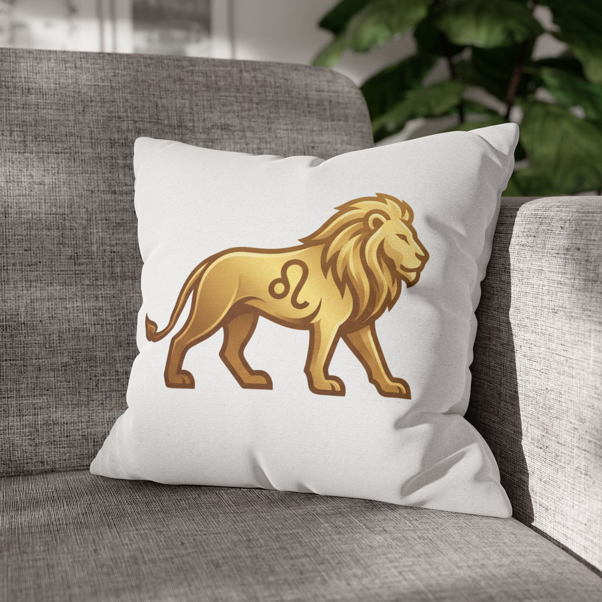 Leo Zodiac Lion Pillowcase — Astrology Decorative Throw Pillow Cover