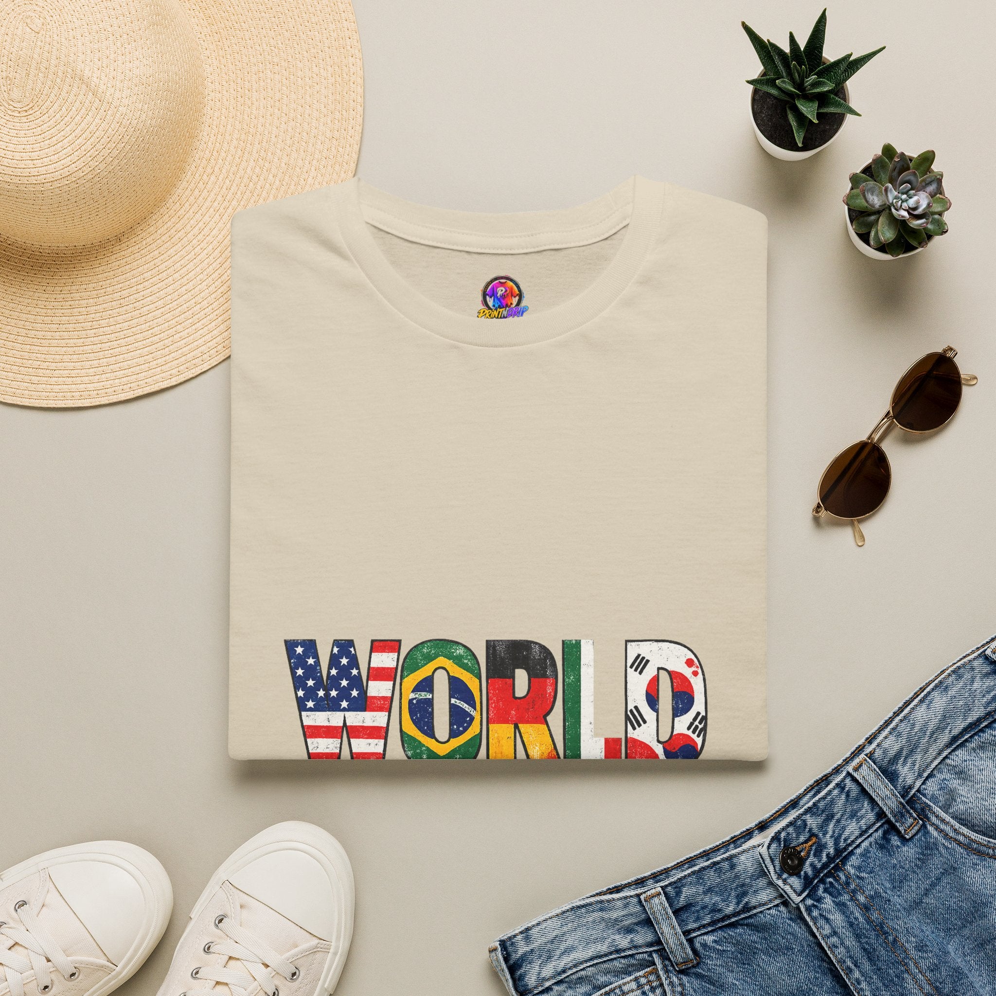 World Cup Flag Graphic T-Shirt — 'WORLD CUP' International Soccer Fans Tee