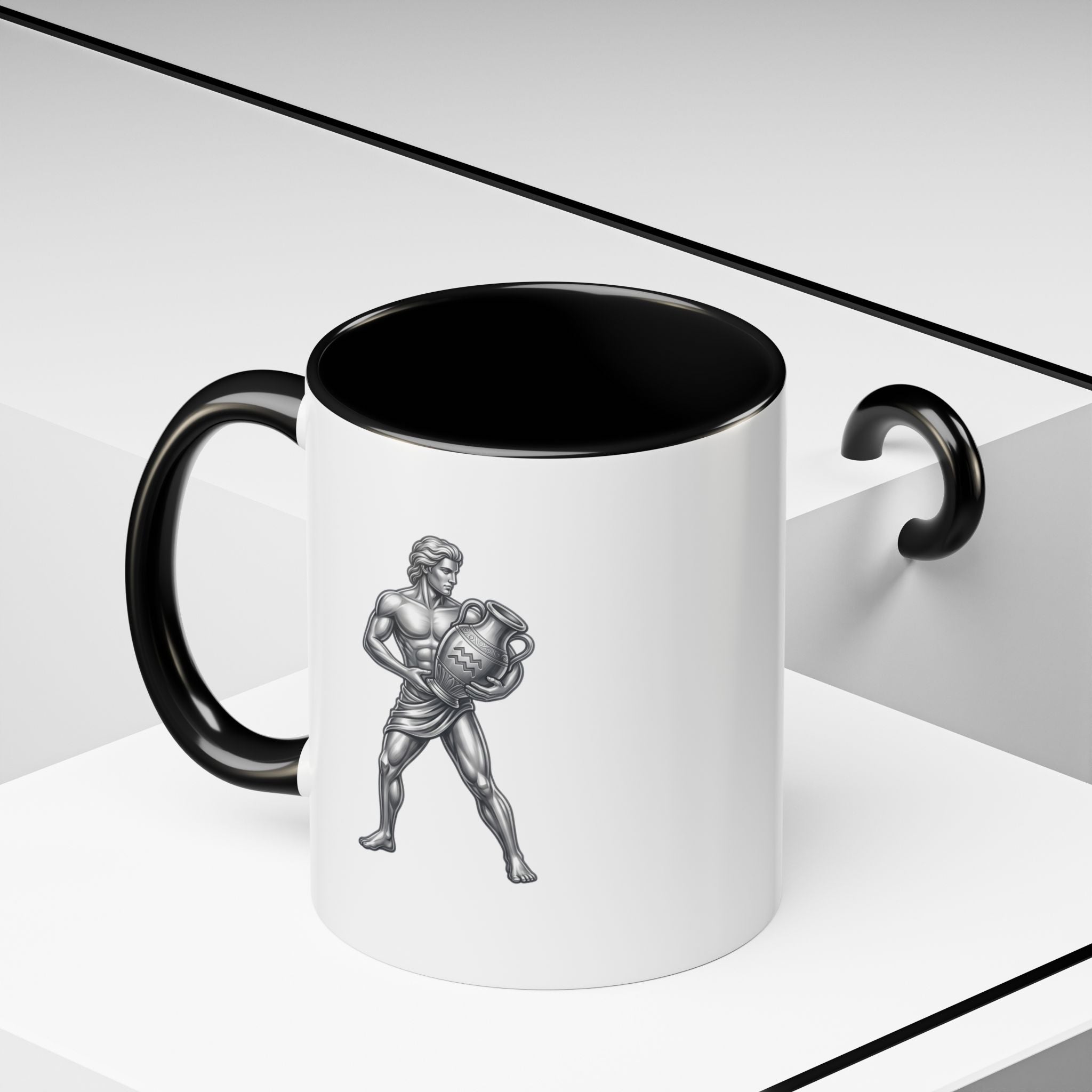 Aquarius Zodiac Accent Coffee Mug – Astrology Sign Gift