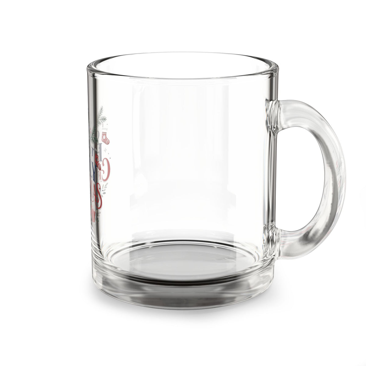 Christmas Glass Mug — "Our First Family Christmas" 10oz Keepsake Holiday Coffee Cup