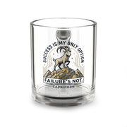 Capricorn Glass Mug 10oz — "Success Is My Only Option, Failure's Not" Zodiac Coffee Cup