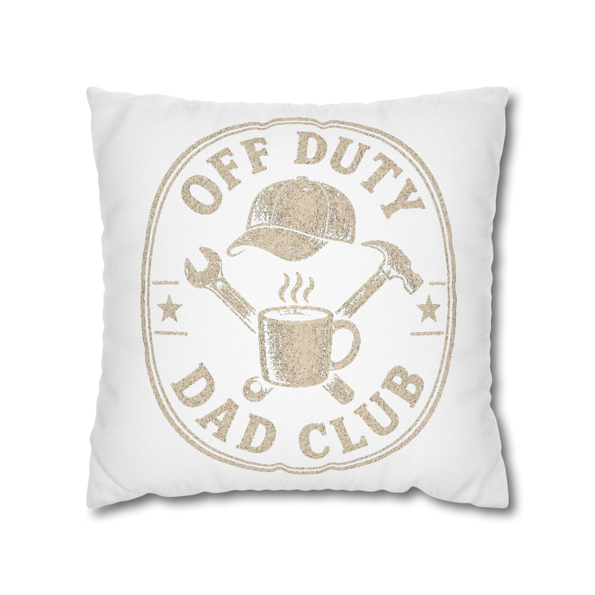 Off Duty Dad Club Pillowcase — Decorative Throw Pillow Cover for Father’s Day Milo Bailey Dog Dad Mom