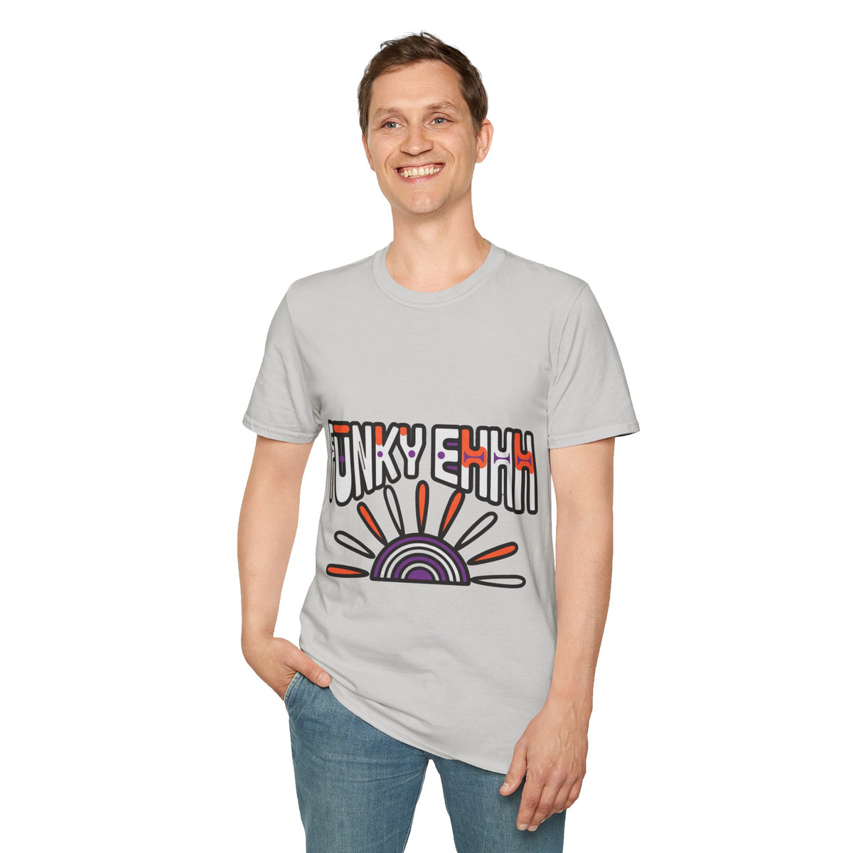 "Funky Ehhh" Retro Rainbow Tee | Groovy 70s Slogan T-Shirt - Trending Now - September 2026