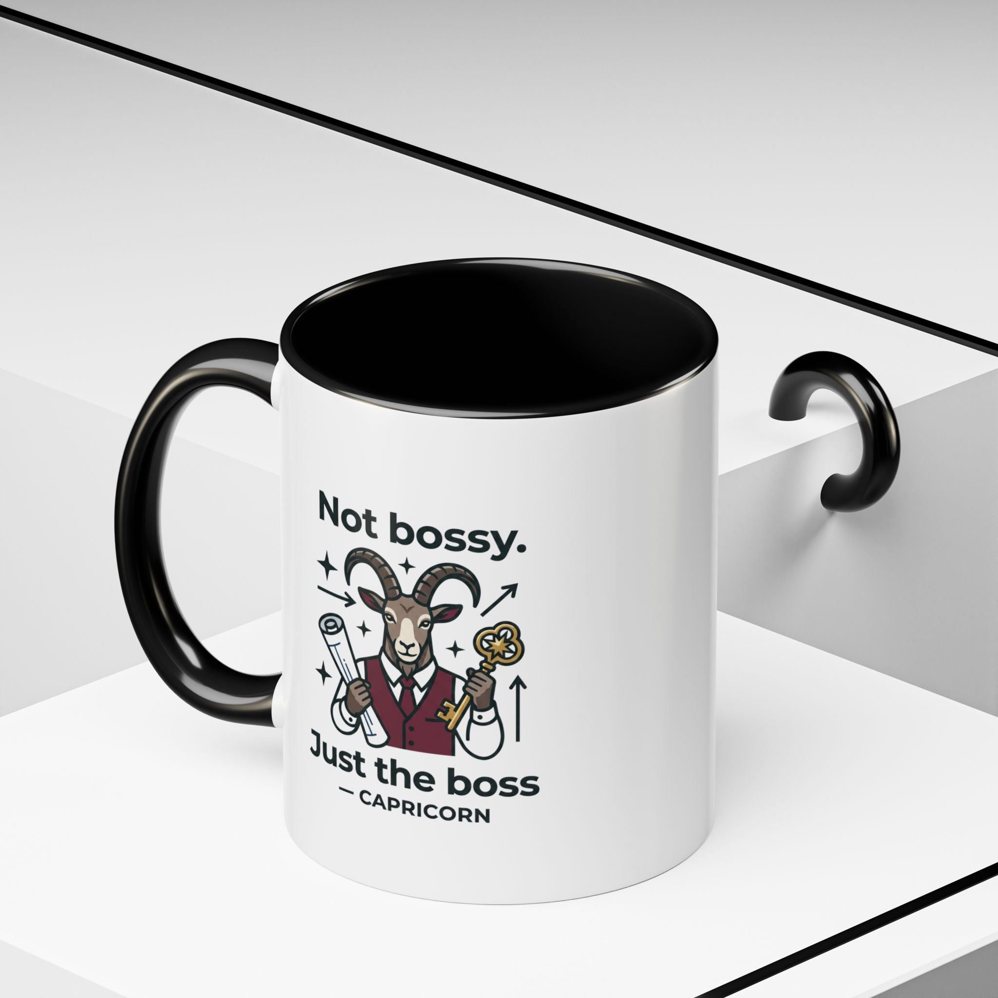 Capricorn Coffee Mug — "Not Bossy, Just the Boss" Zodiac Accent Mug (11/15oz)