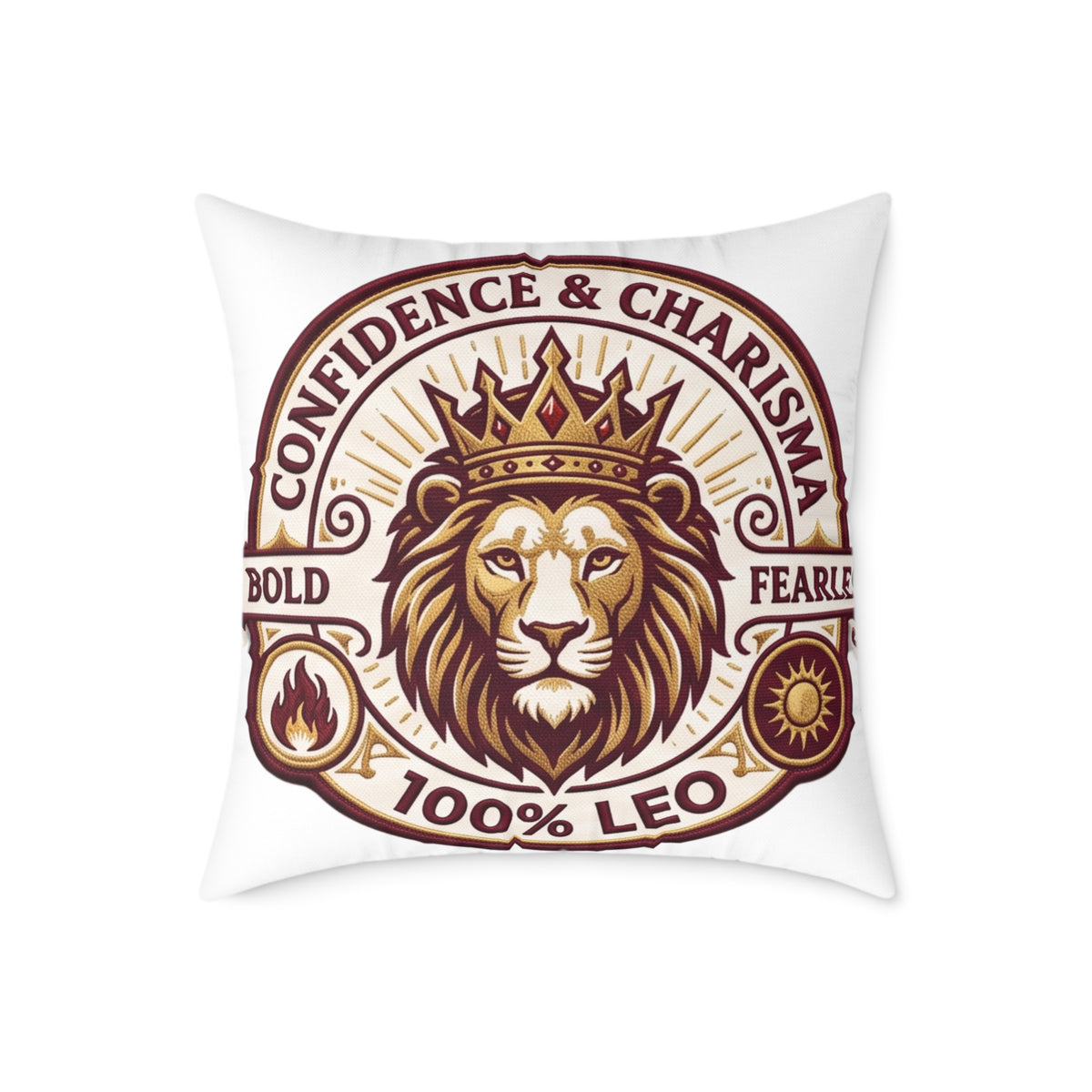 Leo Zodiac Confidence And Charisma Square Poly Canvas Pillow