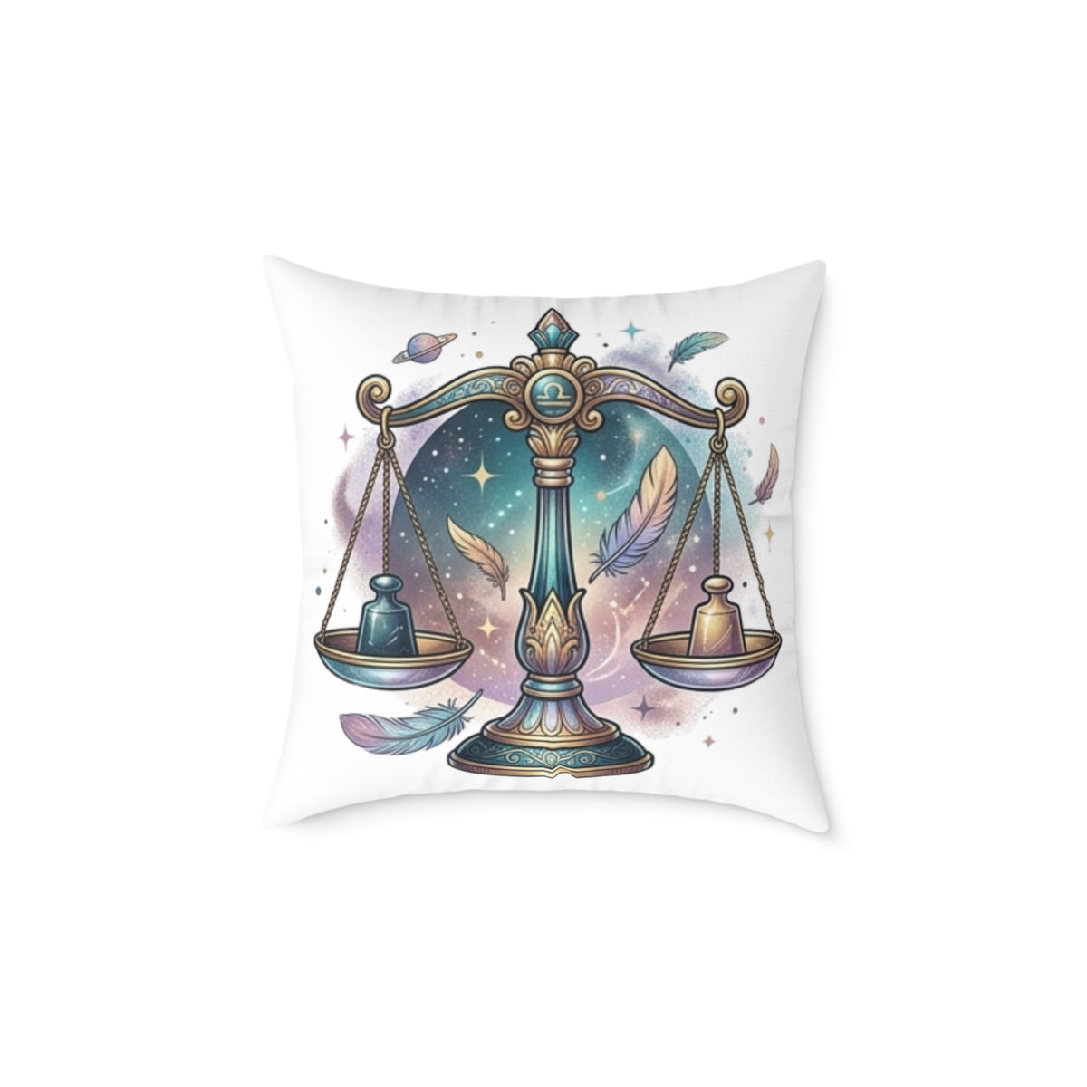 Balance Libra Zodiac Pillow  Astrological Square Poly Canvas Pillow