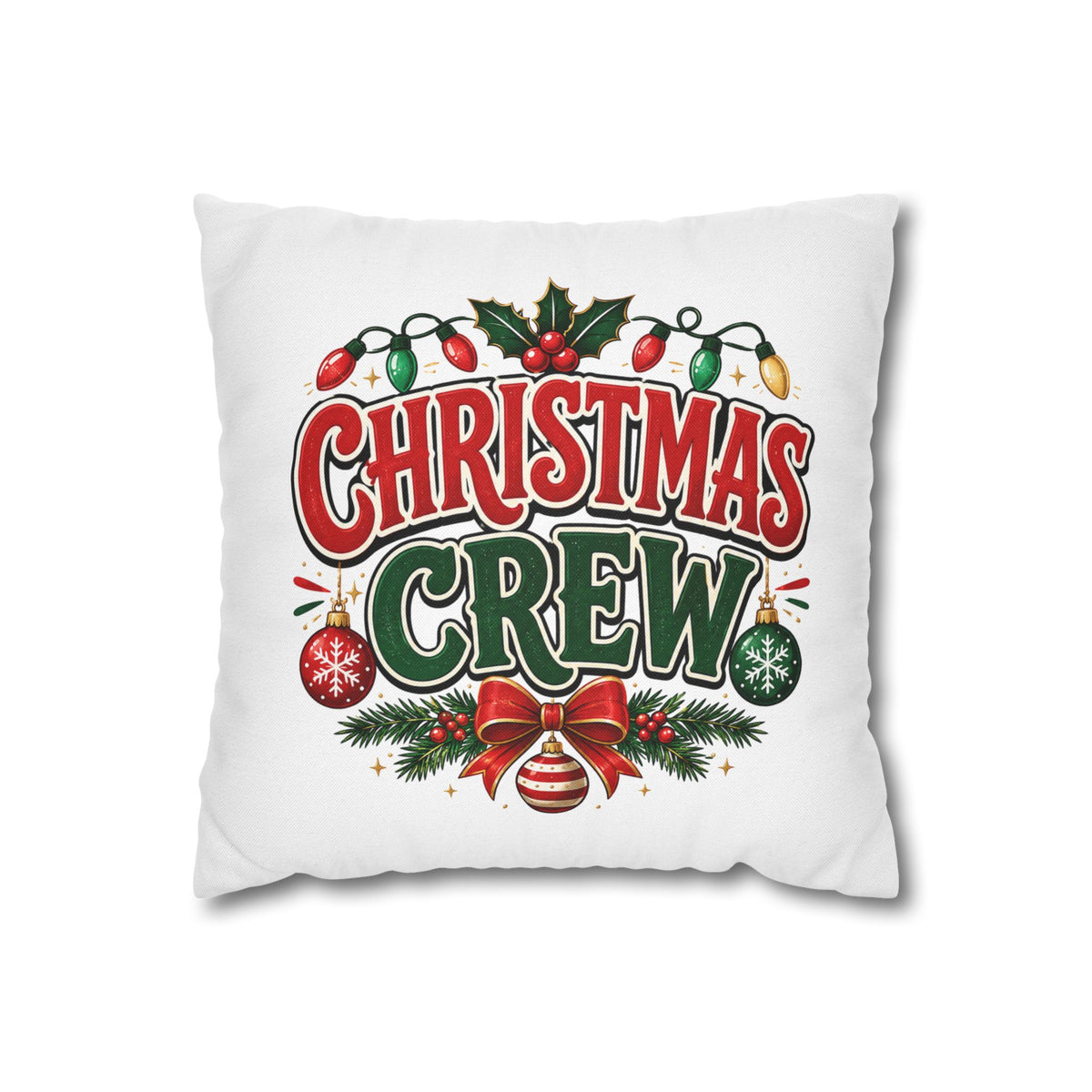 Christmas Crew Holiday Throw Pillowcase — Festive Decorative Cushion Cover