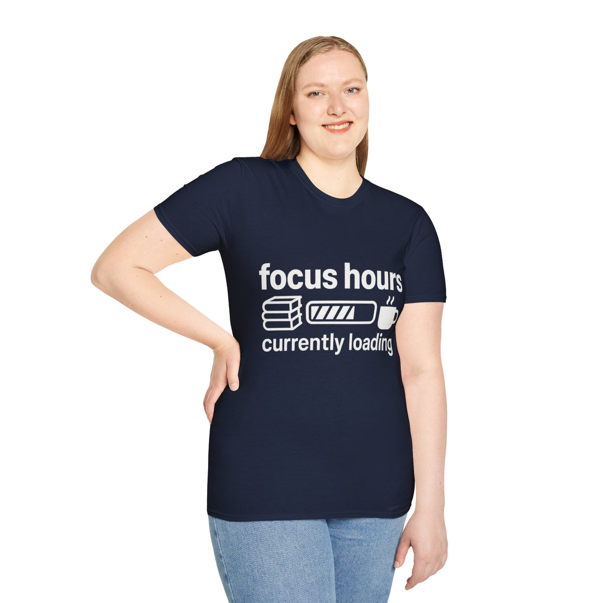 Focus Hours T-Shirt — "Focus Hours Currently Loading" Graphic Tee for Productivity & Remote Work - Trending Now - August 2026 Trends - Everyday T-Shirt